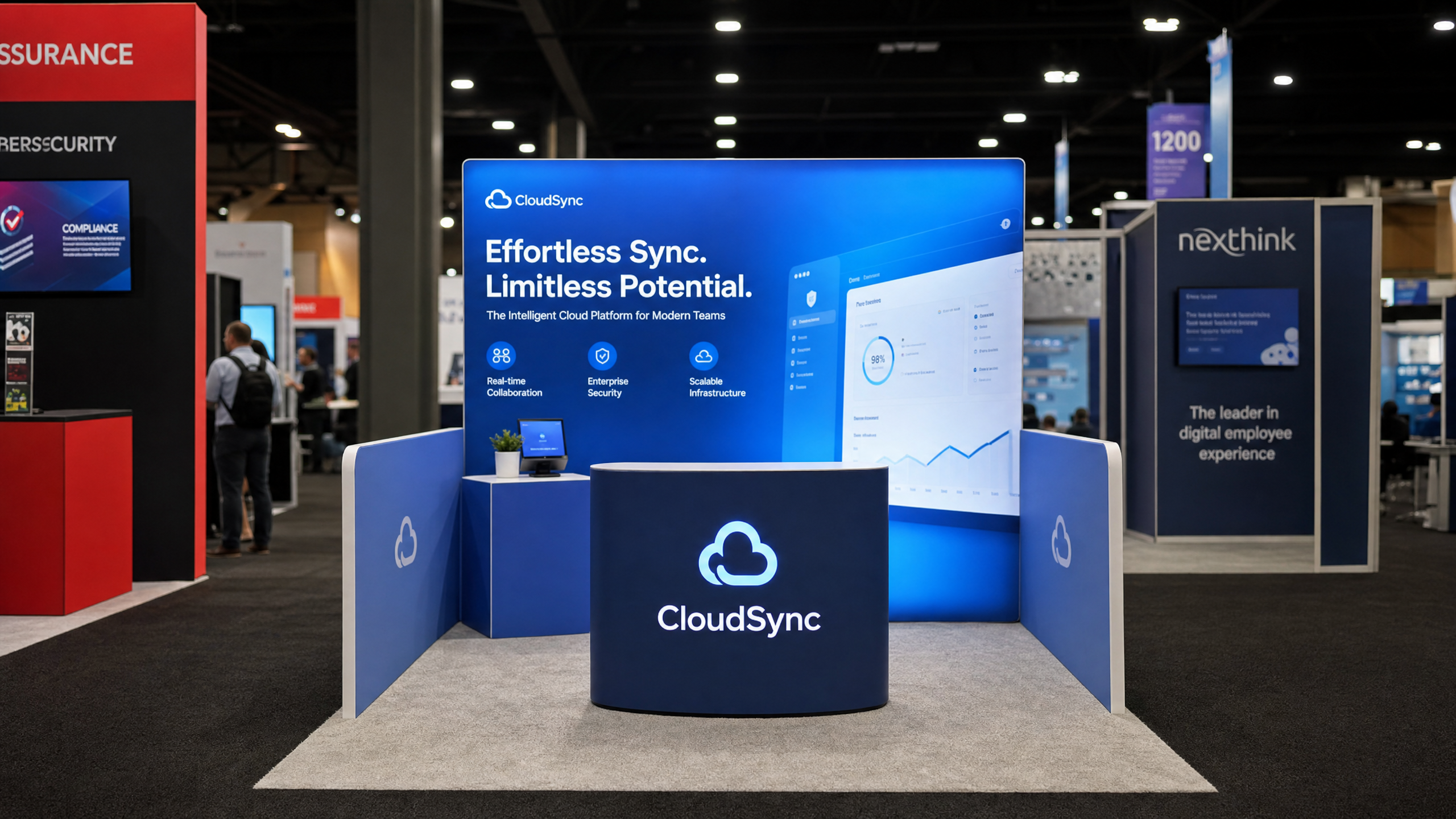 Black Hat 10x10 LED Exhibit – Cloud Companies - LED trade show exhibit rental