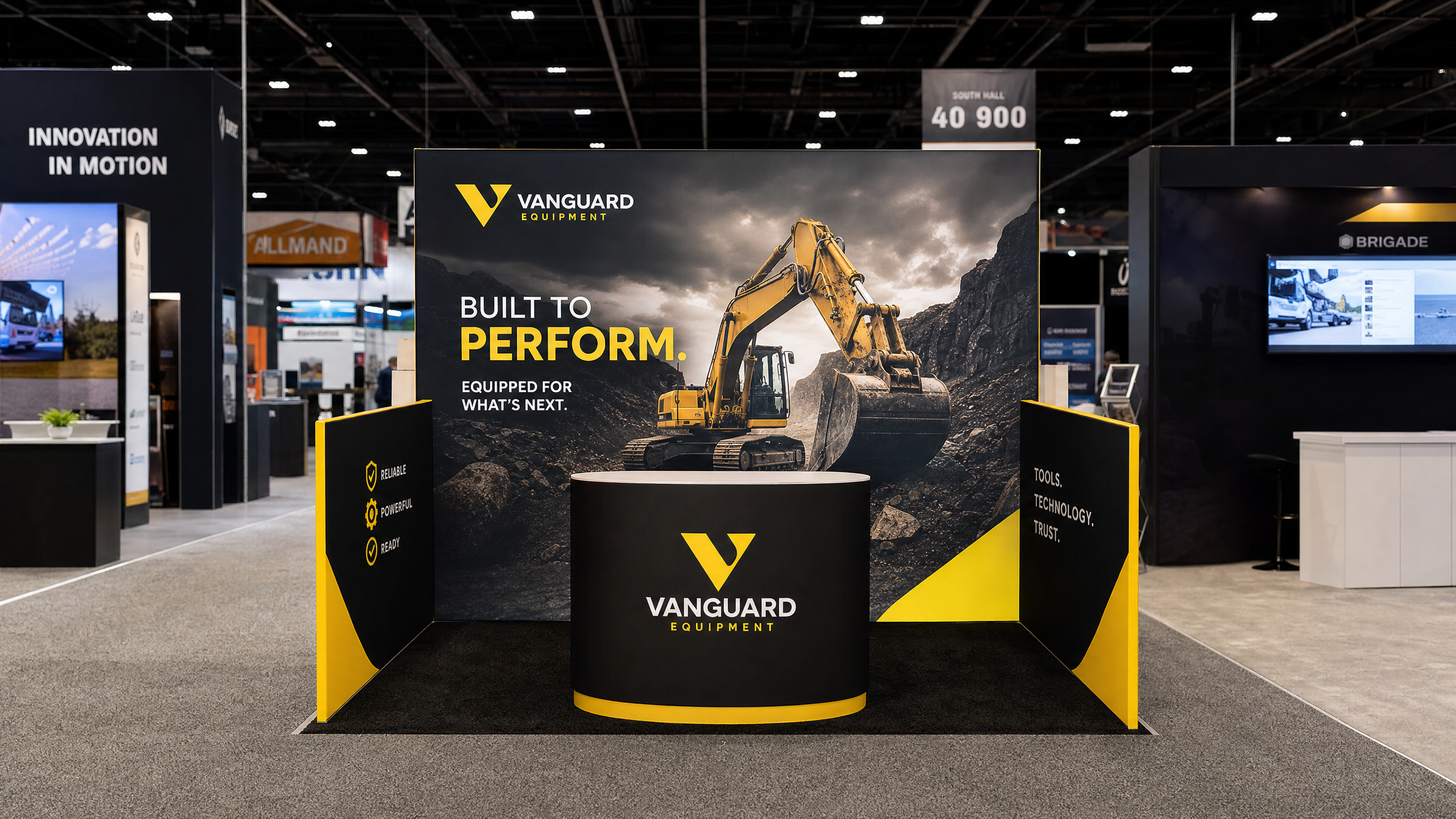 10x10 LED Exhibit Rental for World of Concrete Las Vegas - LED exhibit thumbnail