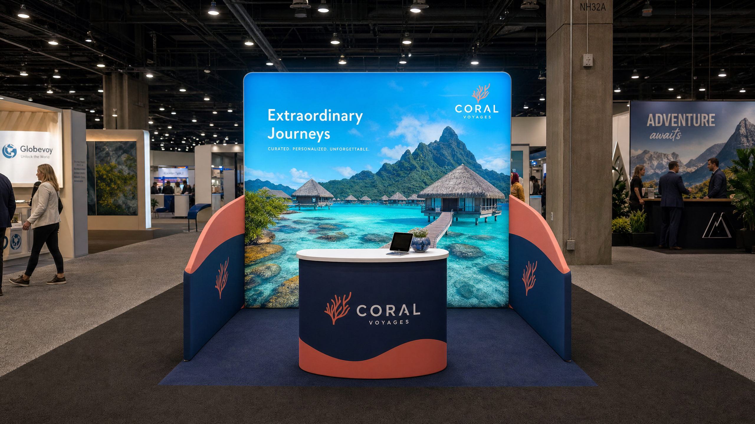 10x10 LED Trade Show Exhibit for Money20/20 in Las Vegas - LED trade show exhibit rental