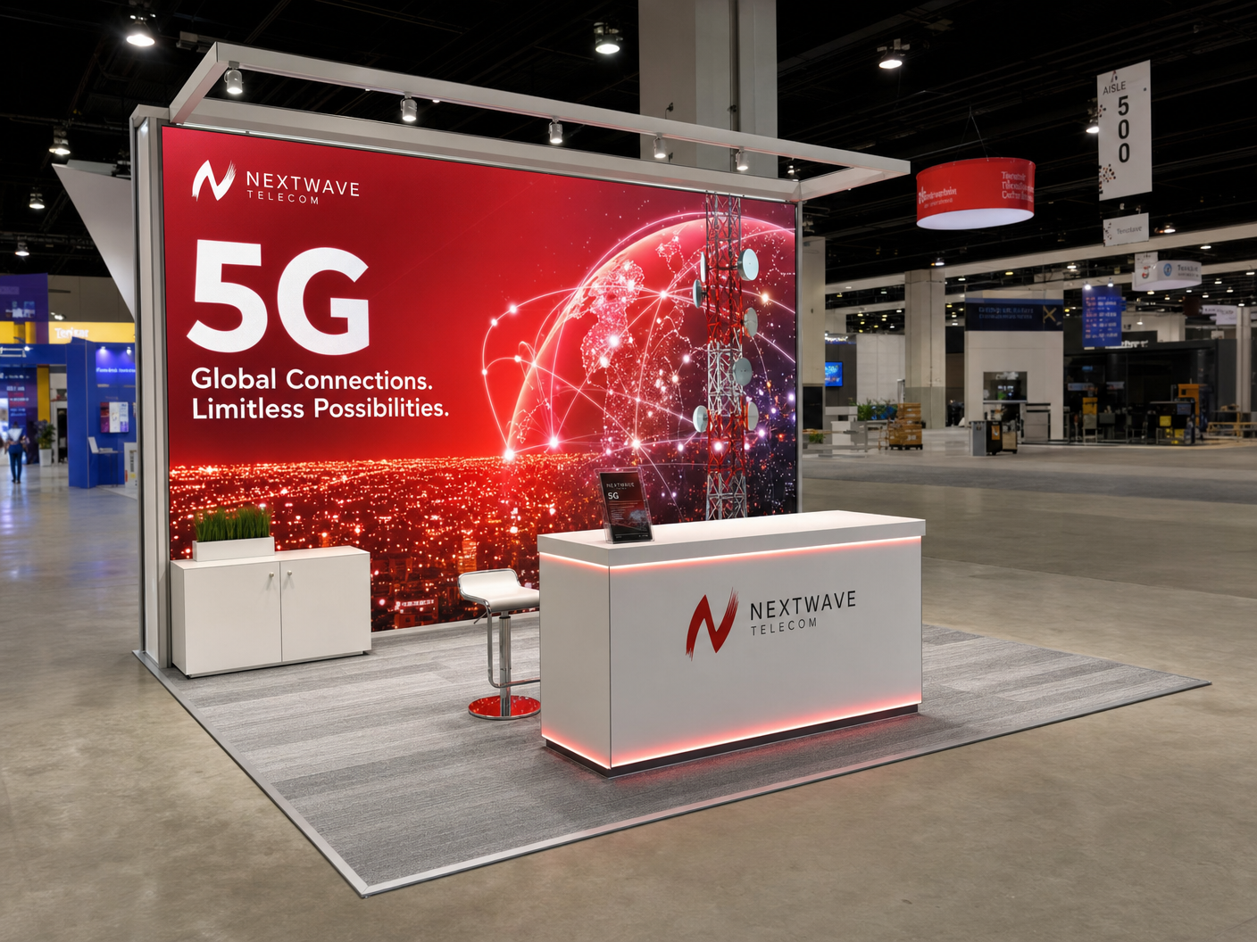 CES 10x20 LED Trade Show Booth for Telecom Brands