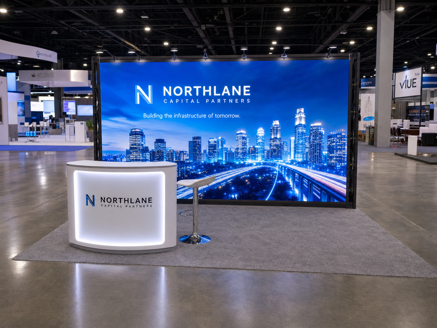 10x20 LED trade show booth rental - LED video wall exhibit for conventions in Orlando and Las Vegas