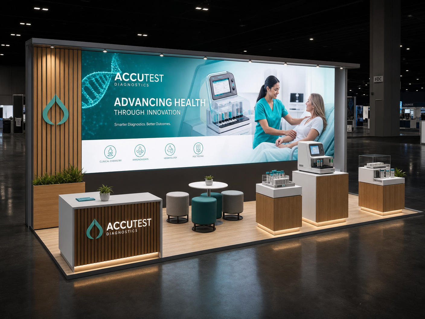 10x30 LED trade show booth rental - LED video wall exhibit for conventions in Orlando and Las Vegas