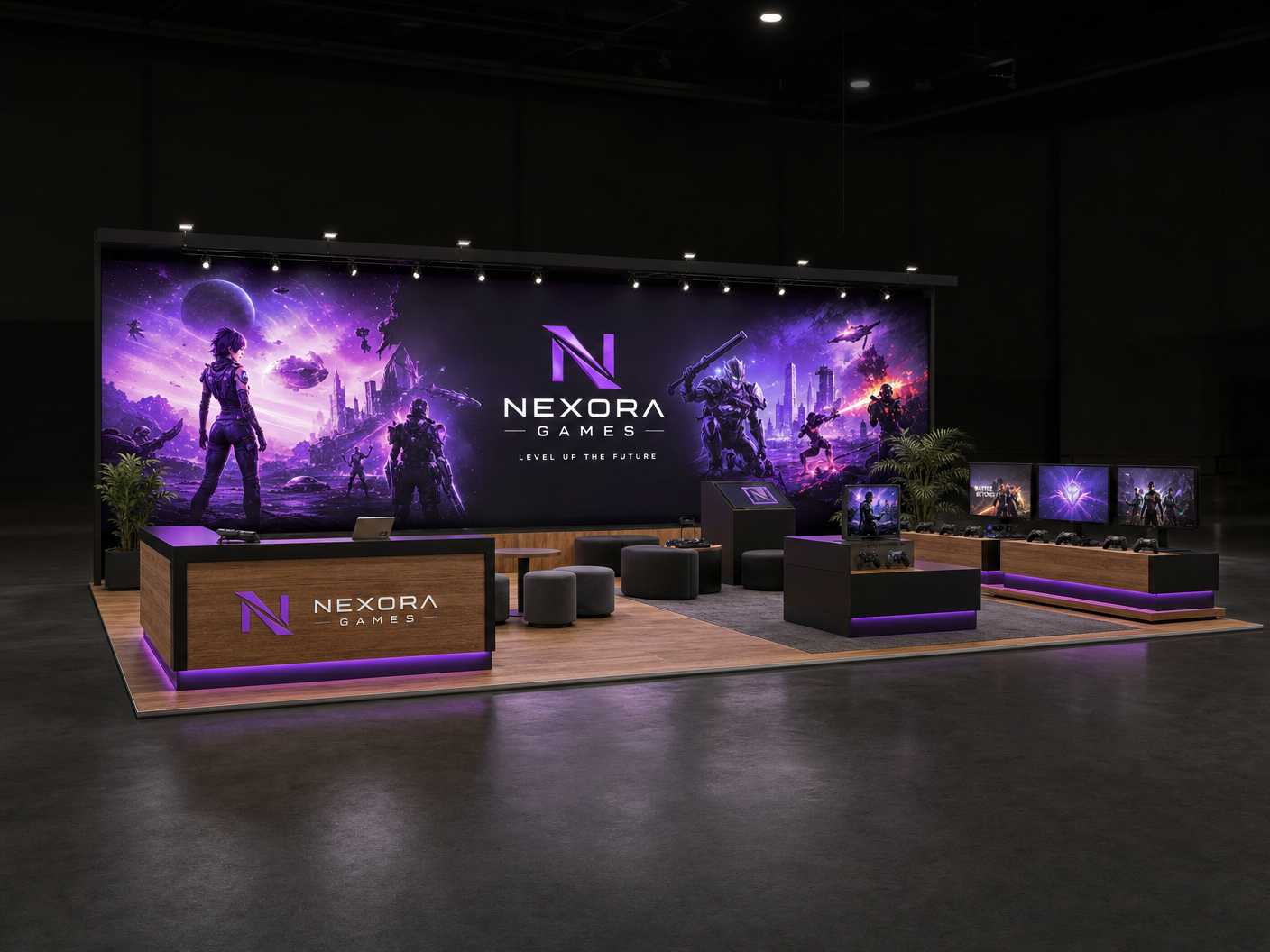 Finovate 10x40 LED Video Wall Booth – Finance Companies - LED trade show exhibit rental