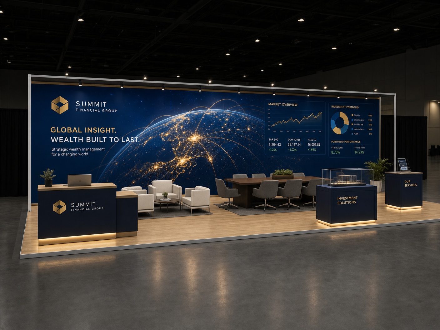 10x30 LED Exhibit Rental for Money20/20 Chicago - 10x30 LED trade show booth rental Orlando Las Vegas