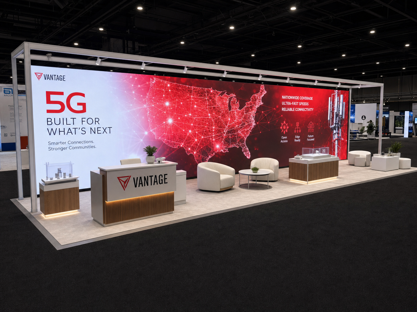 10x30 LED Exhibit Rental for World of Concrete Nashville - 10x30 LED trade show booth rental Orlando Las Vegas