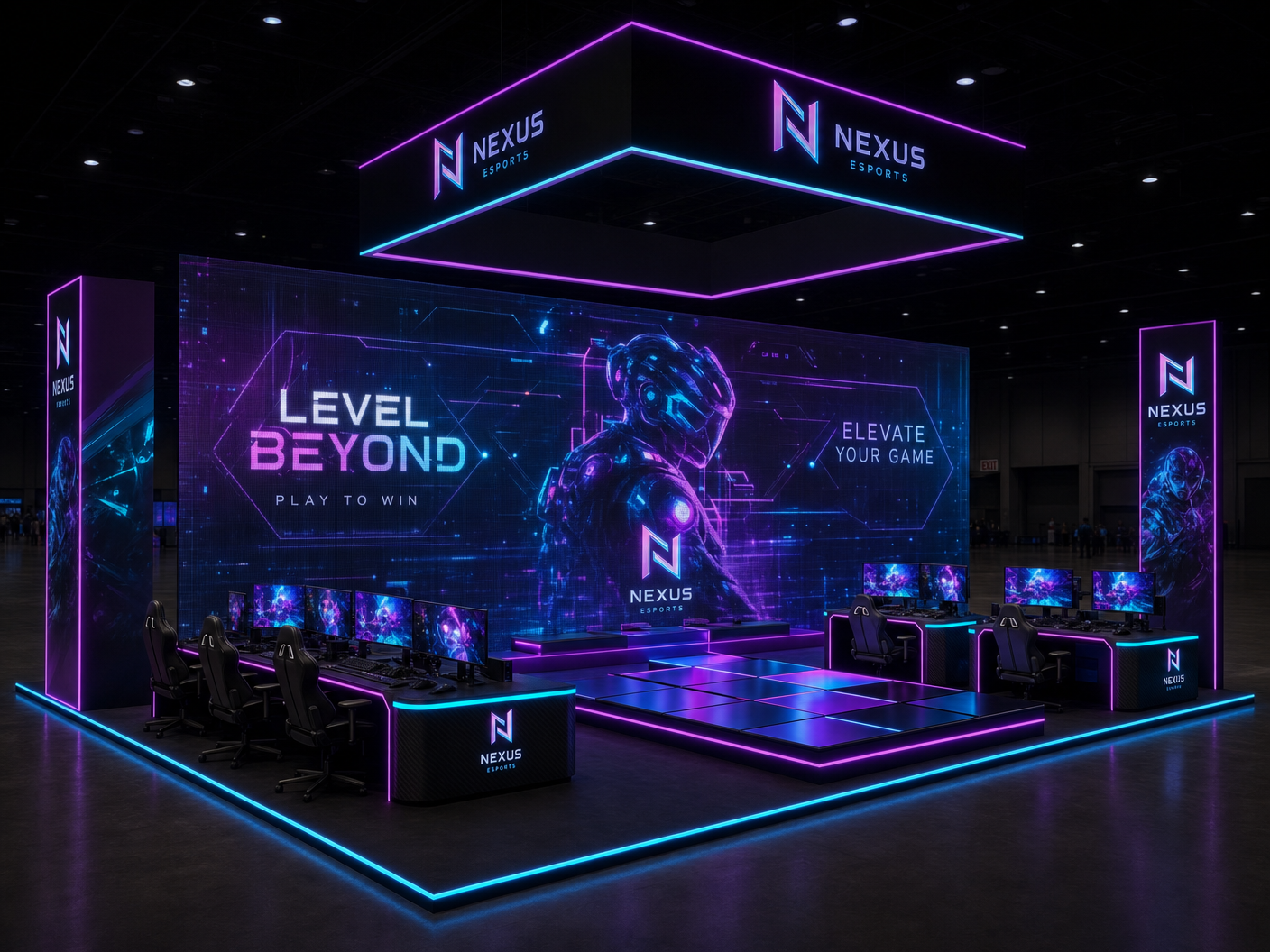 G2E 20x20 LED Wall Exhibit for Gaming Studios - Gaming & Entertainment LED exhibit
