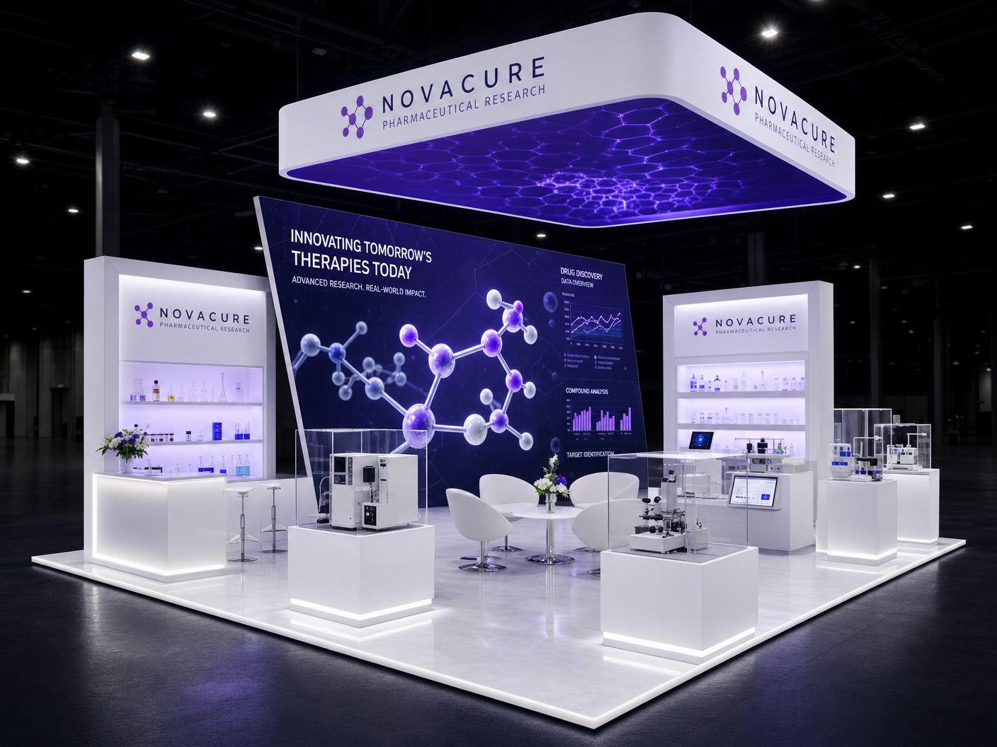 DIA 20x20 LED Screen Booth – Pharma Companies - Pharmaceutical & Biotech LED exhibit