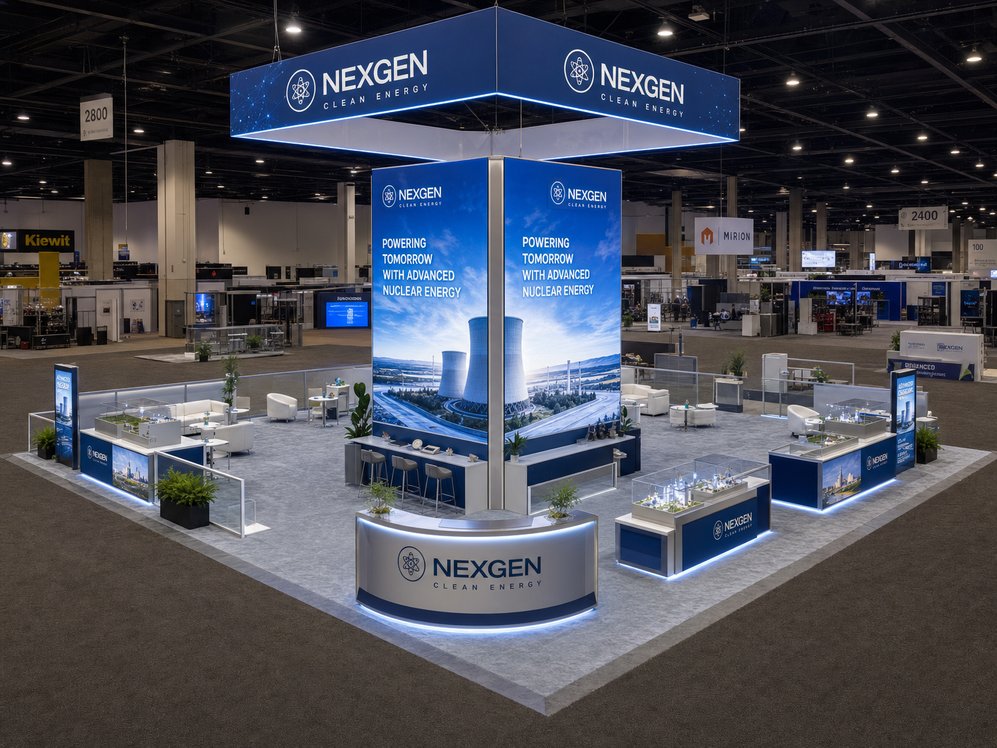 30x30 LED Exhibit Rental for Solar Power International Orlando - LED exhibit thumbnail