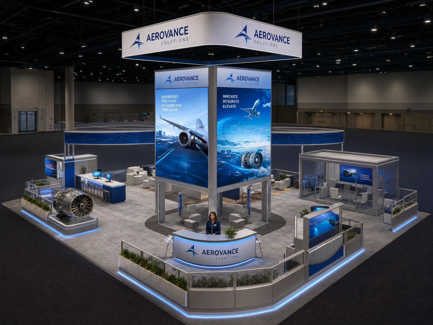 20x20 LED Display Booth for HIMSS in Orlando - LED exhibit thumbnail