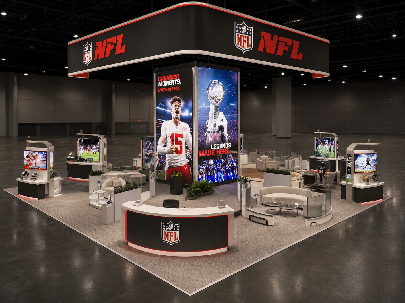 30x30 LED Exhibit Rental for FABTECH Chicago - LED trade show exhibit rental