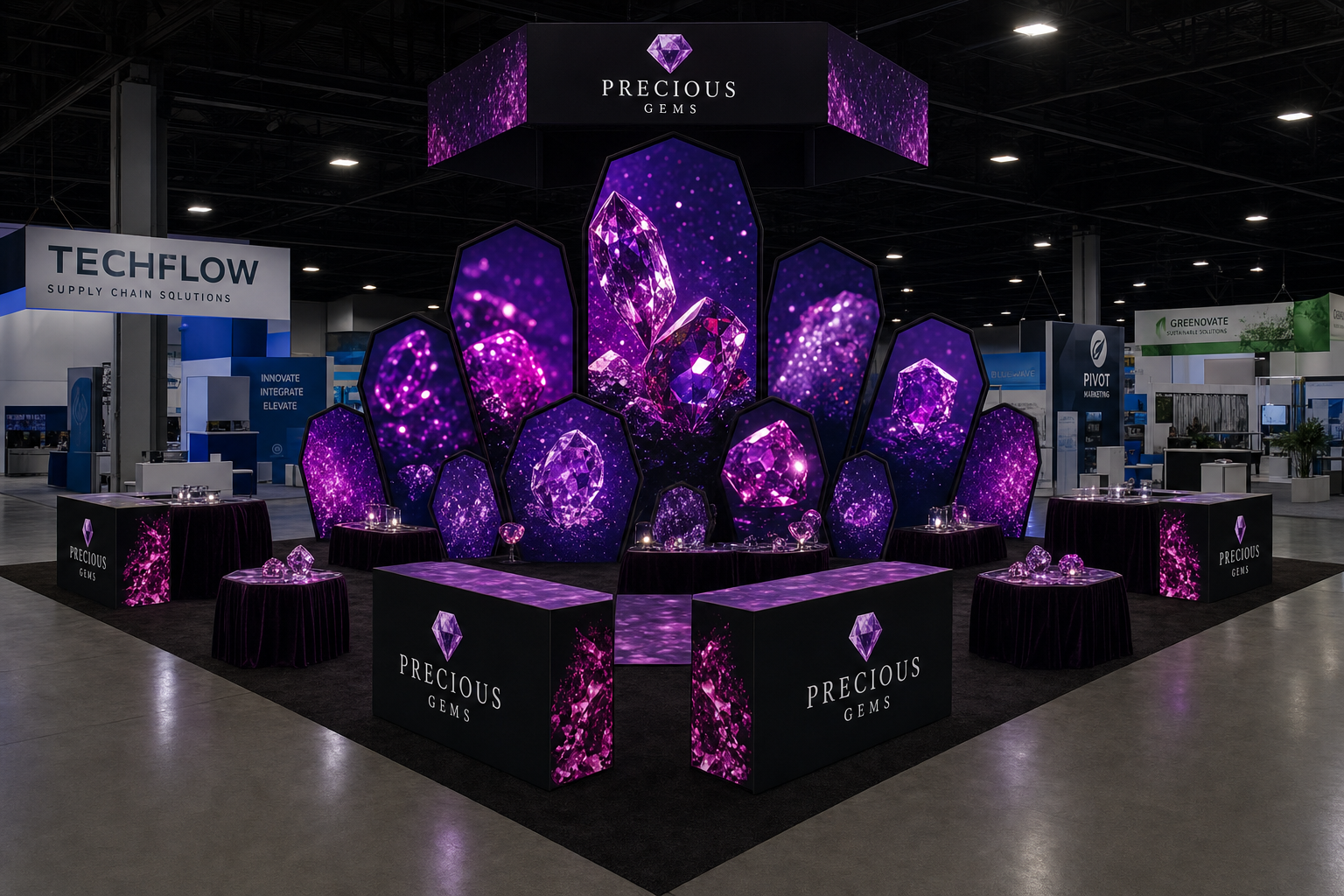 SupplySide West 20x30 LED Technology Booth for Beverage Brands - LED exhibit thumbnail