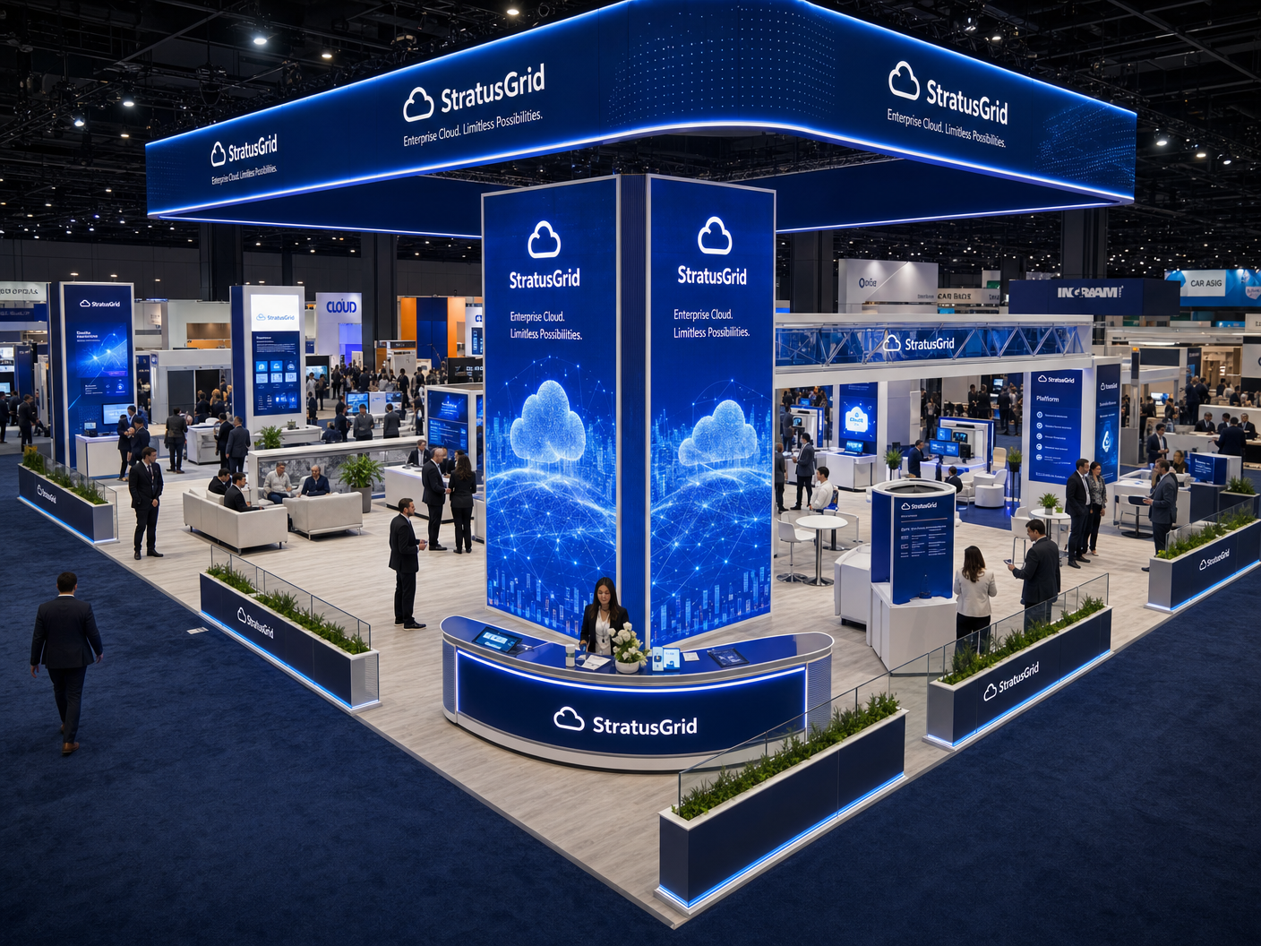 IMTS 30x30 LED Video Wall Booth – Manufacturing Companies - LED trade show exhibit rental