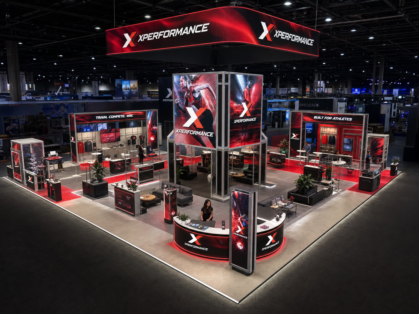 30x30 LED Trade Show Exhibit for Natural Products Expo West in Denver - LED exhibit thumbnail