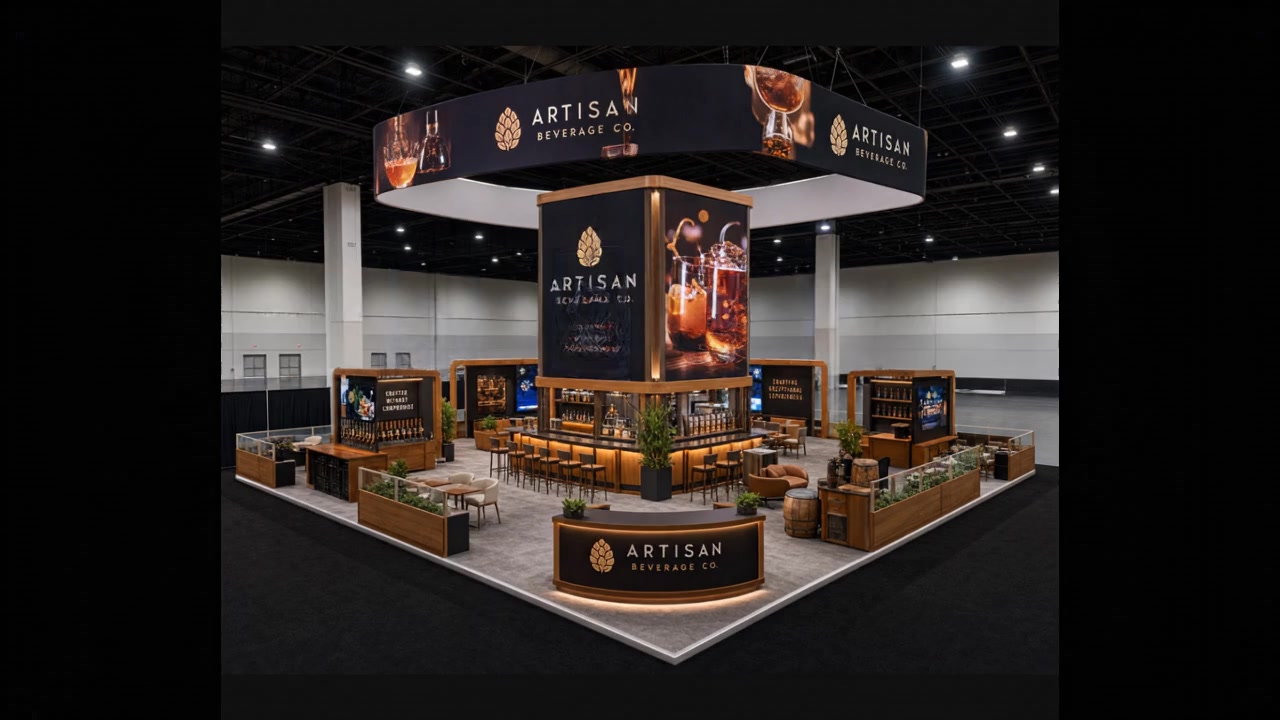 20x40 LED Booth for Nightclub & Bar Beverage Brands - LED trade show exhibit rental