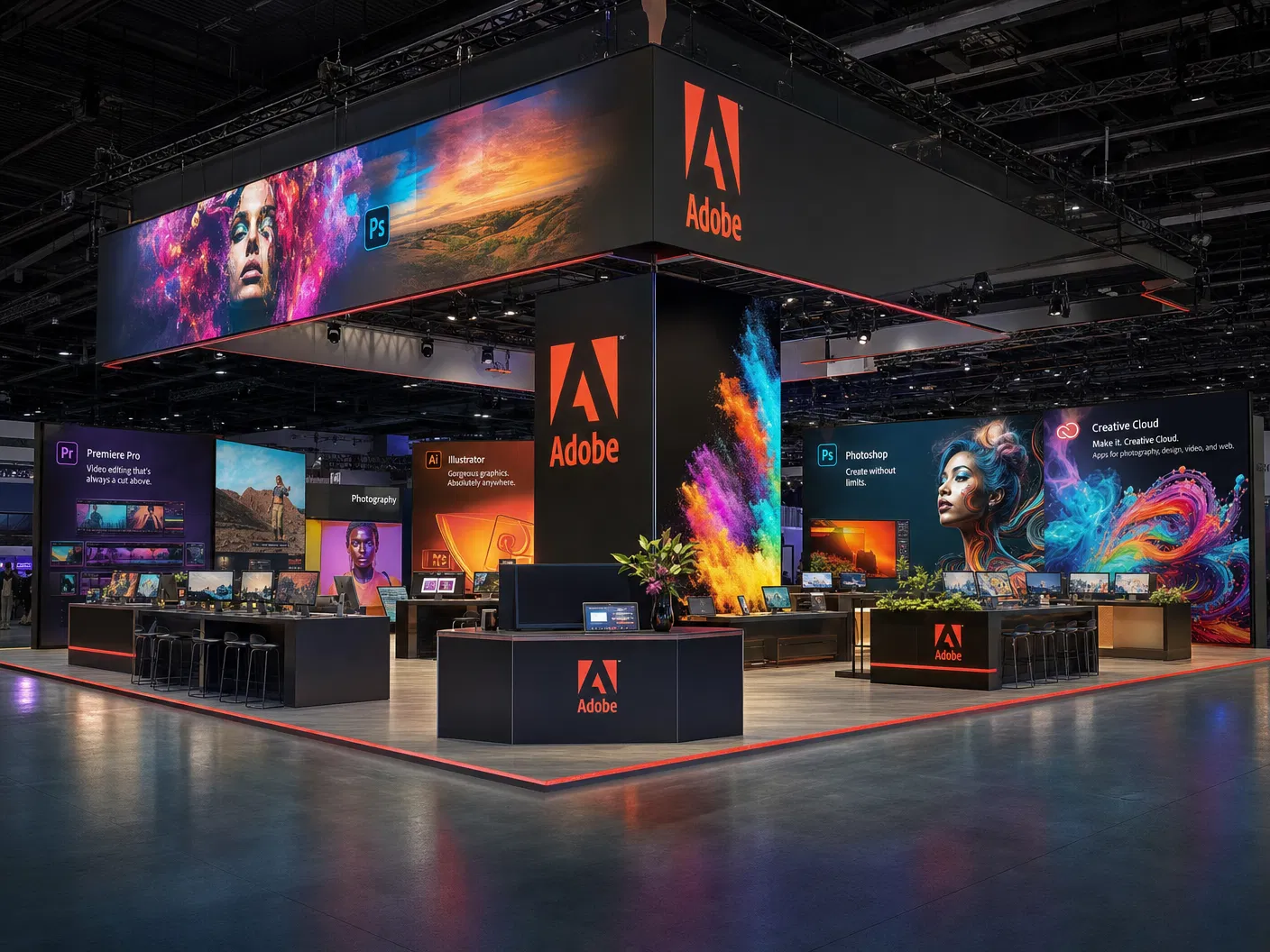 CES 30x30 LED Rental Booth for Technology Companies - LED exhibit thumbnail