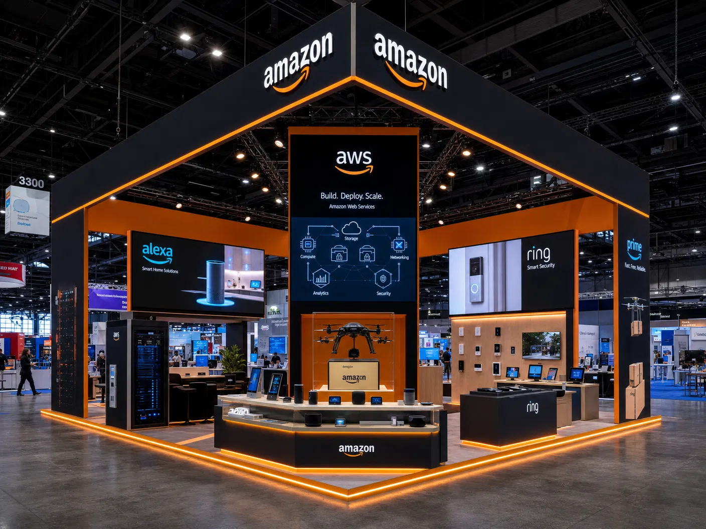NAB Show 10x30 LED Video Wall Booth – Technology Companies - LED exhibit thumbnail
