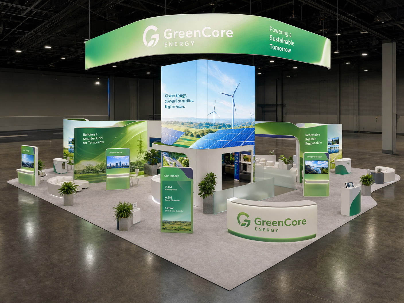 HIMSS 30x40 LED Video Wall Booth – Healthcare Companies - LED trade show exhibit rental