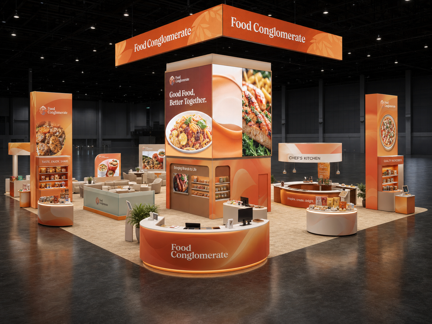 30x40 LED Trade Show Exhibit for Natural Products Expo West in Anaheim - LED exhibit thumbnail