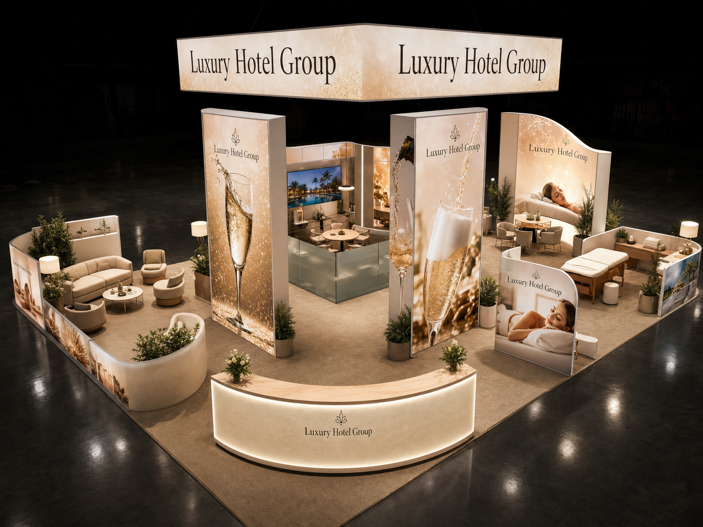 30x40 LED Exhibit Rental for HIMSS in Orlando - LED exhibit thumbnail