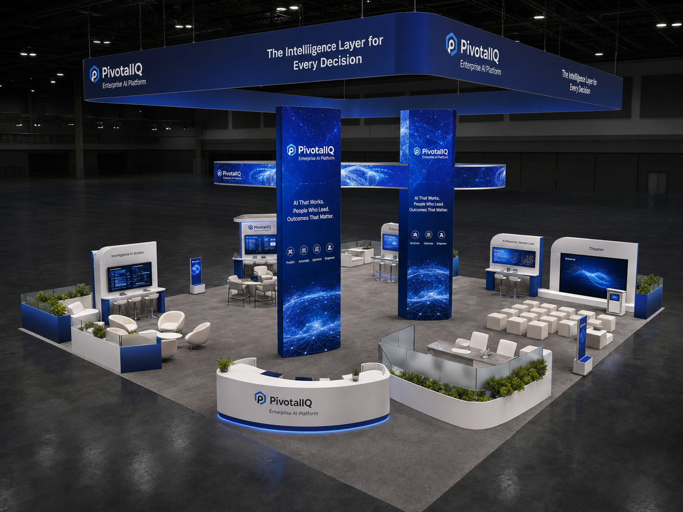 30x40 LED Trade Show Exhibit for InfoComm in Orlando - 40x40 LED exhibit with premium furniture