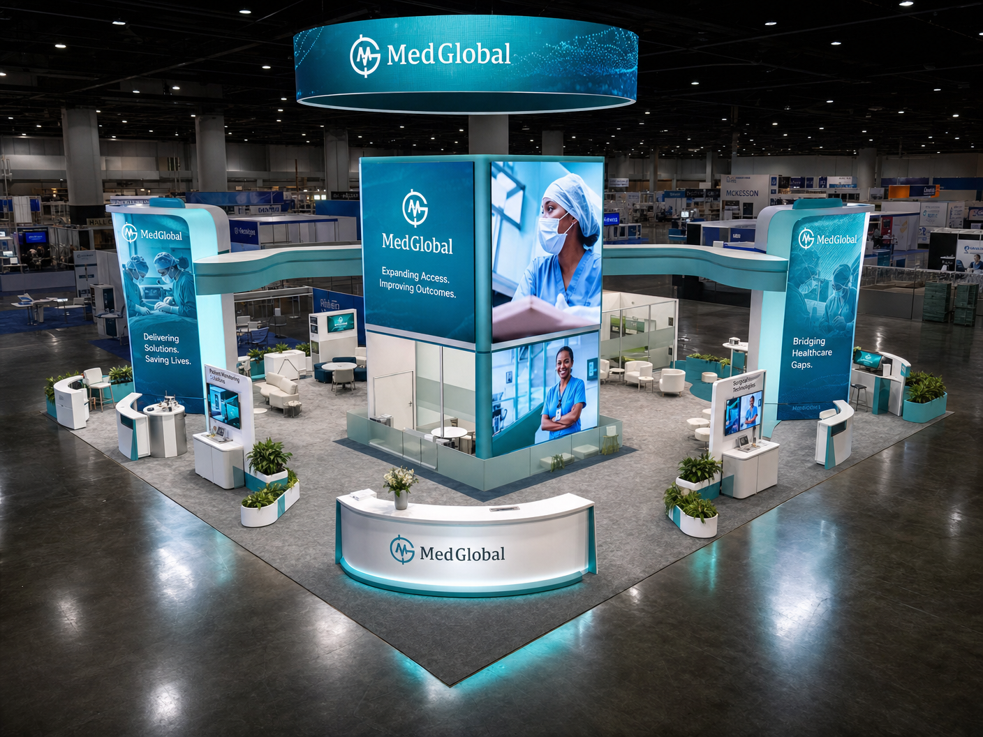 30x40 LED Exhibit Rental for AAPEX Denver - LED exhibit thumbnail