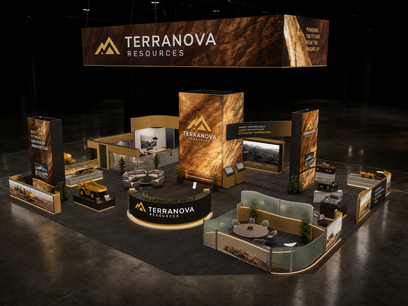 CONEXPO-CON/AGG 30x40 LED Booth Rental – Construction Brands - LED exhibit thumbnail