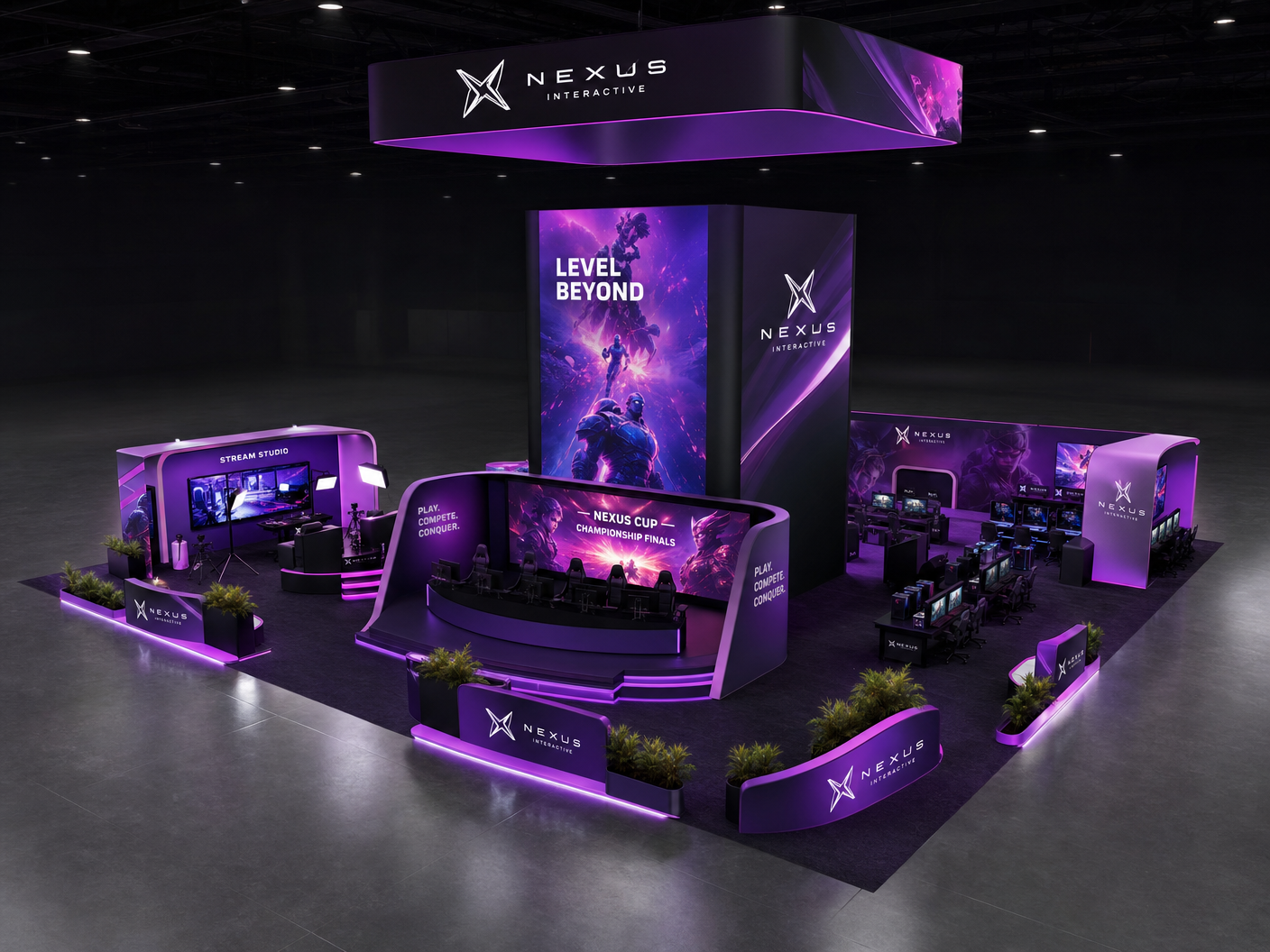30x30 LED Exhibit Rental for World of Concrete Orlando - LED exhibit thumbnail
