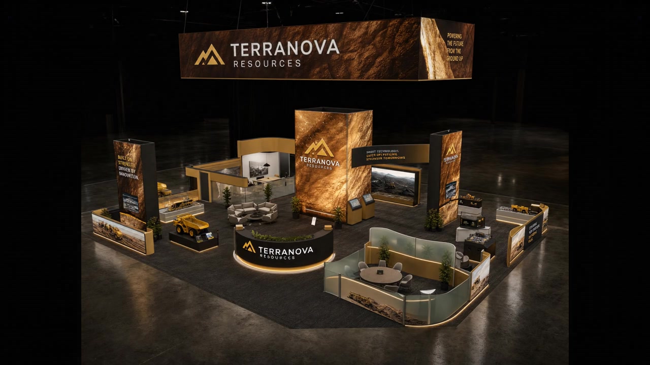 CONEXPO Dynamic LED Exhibit – 40x40 Mining Companies - LED exhibit thumbnail