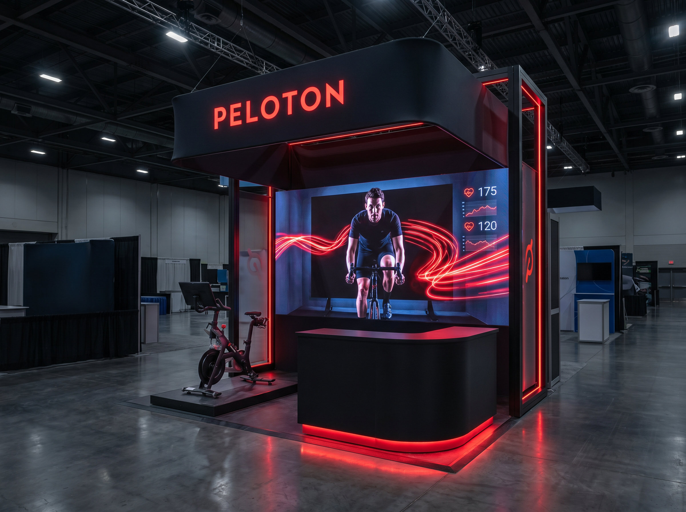 FIBO LED Screen Booth – 10x10 Fitness Brands - LED trade show exhibit rental