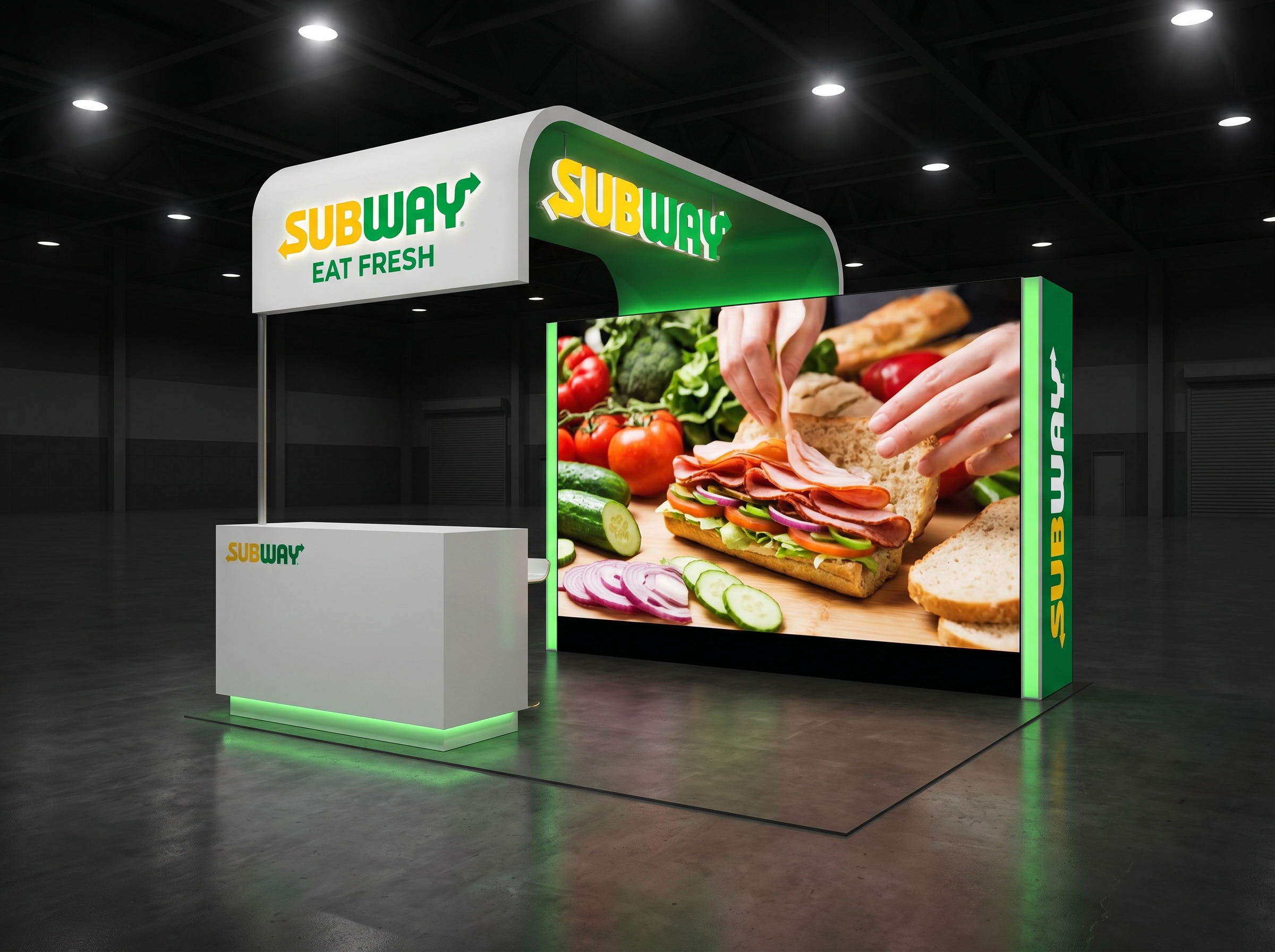 CES 10x10 Immersive LED Booth for Technology Companies - LED trade show exhibit rental