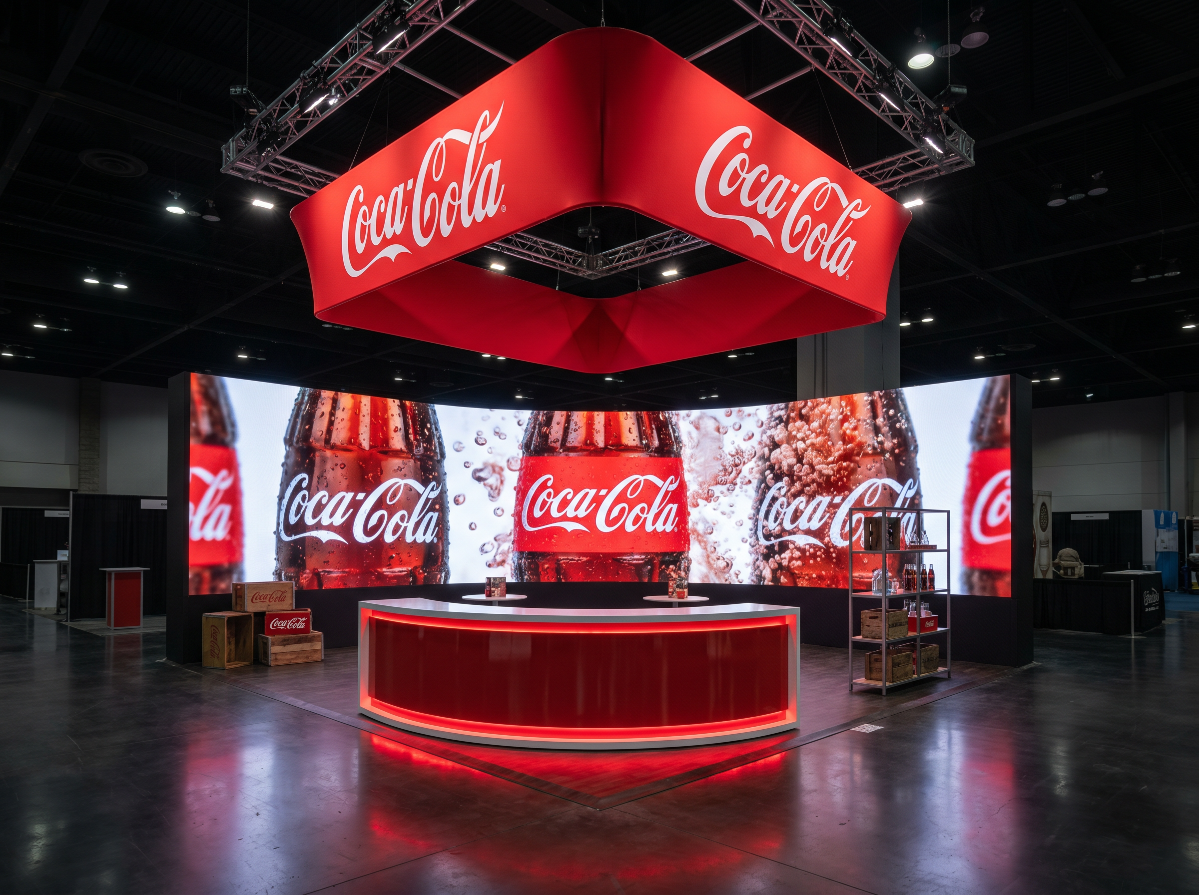 CES 20x20 LED Display Booth for Technology Companies - LED trade show exhibit rental