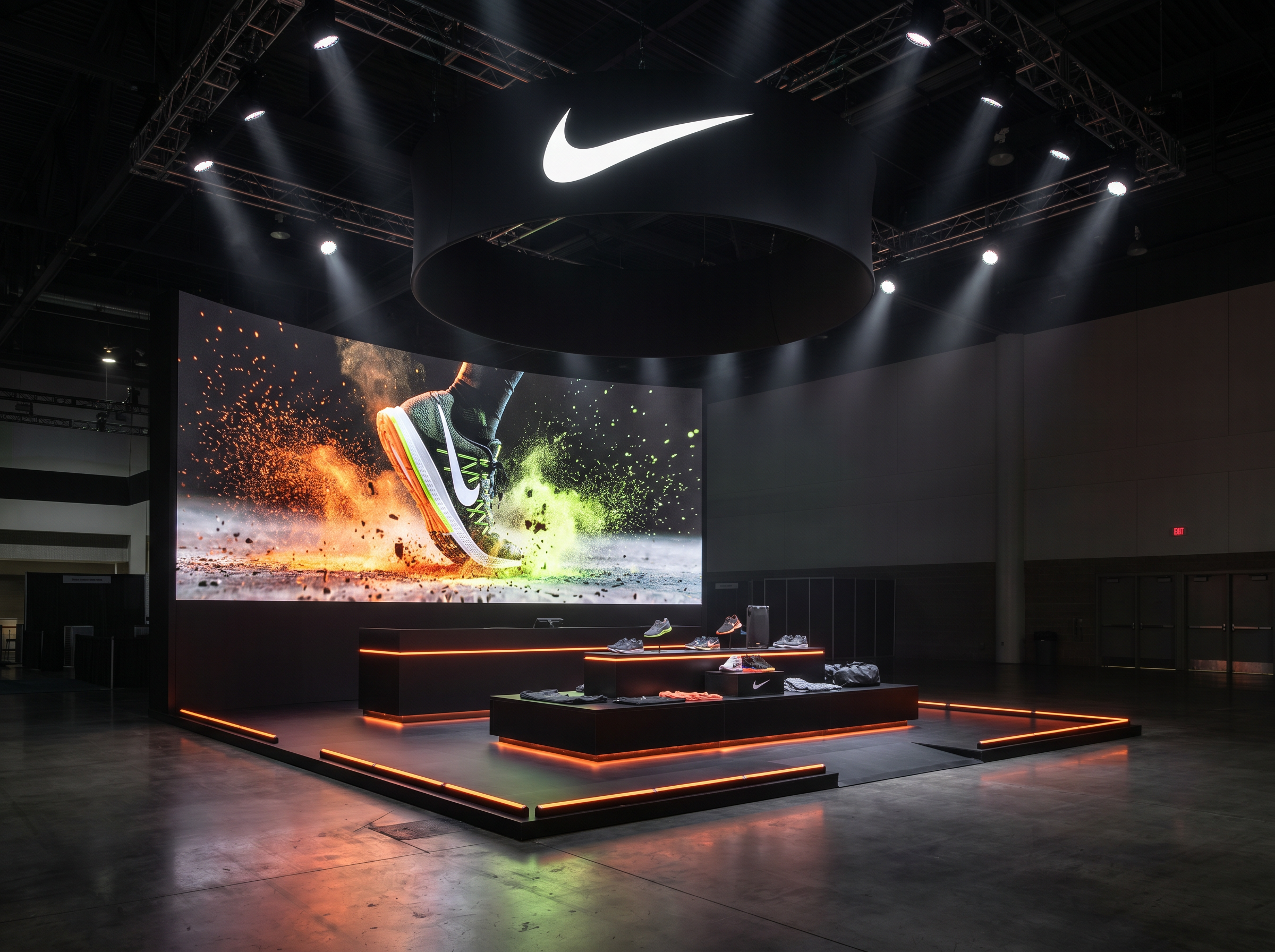 Surf Expo 10x30 LED Video Wall Booth – Automotive Companies - 10x30 LED trade show booth rental Orlando Las Vegas