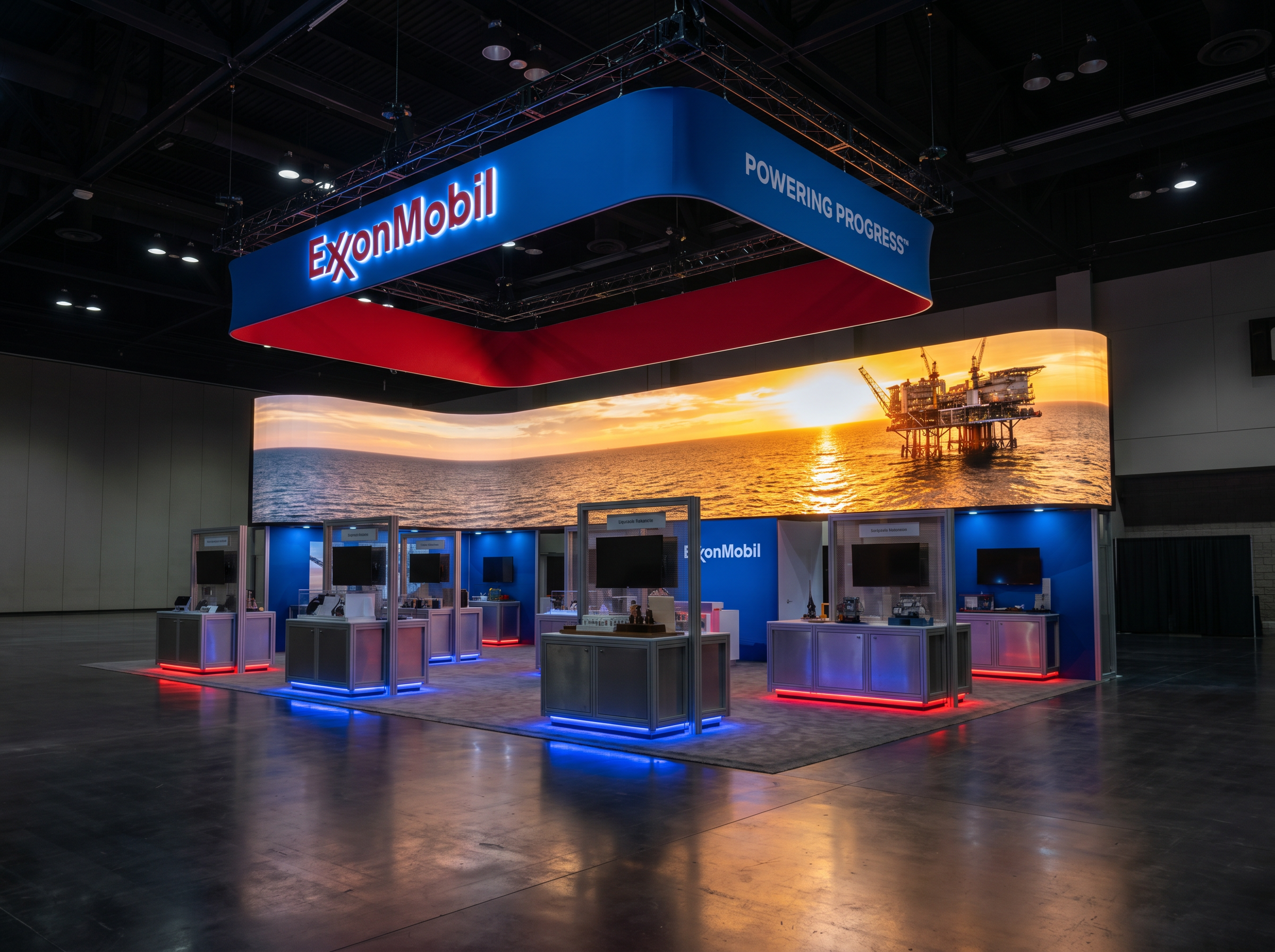 AAPEX 40x40 LED Video Wall Booth – Energy Companies - LED trade show exhibit rental