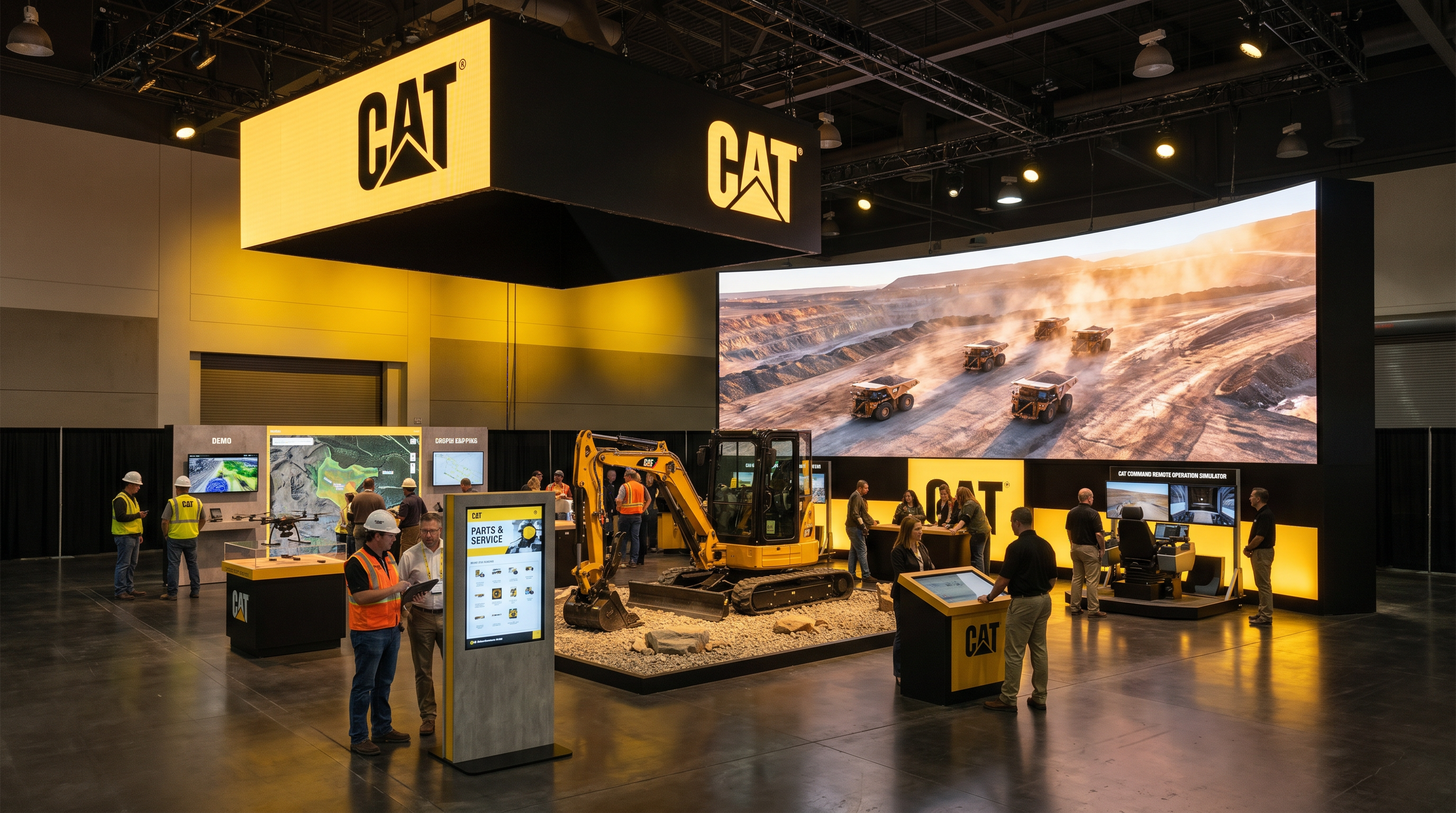 30x30 LED Rental Booth for MINExpo Heavy Equipment - LED exhibit thumbnail