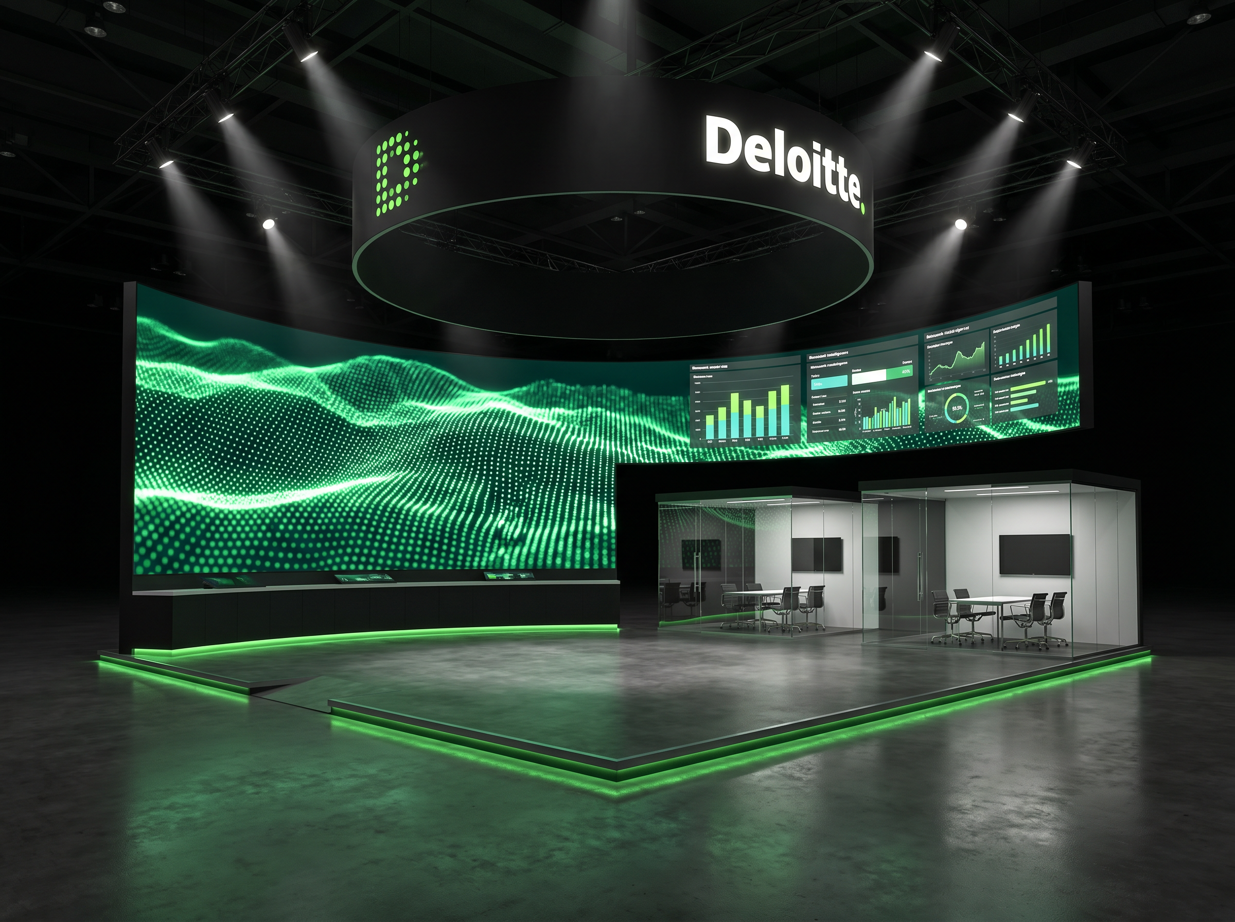 Medtrade 30x30 LED Backwall Booth – Technology Companies - LED trade show exhibit rental