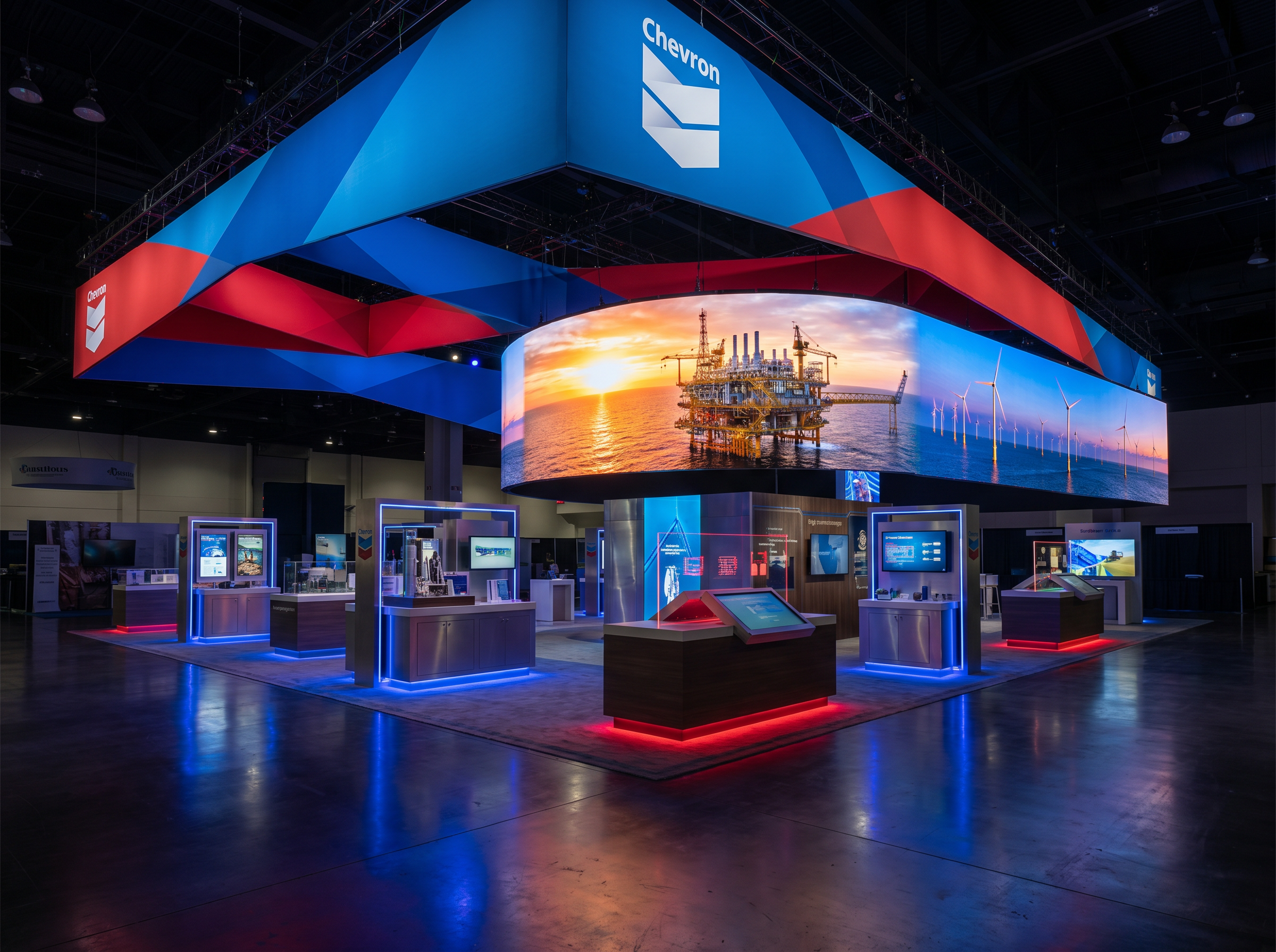 OTC Dynamic LED Exhibit – 30x40 Energy Companies - LED trade show exhibit rental